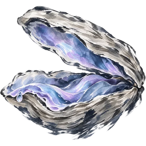 蜃蚌彩墨立绘