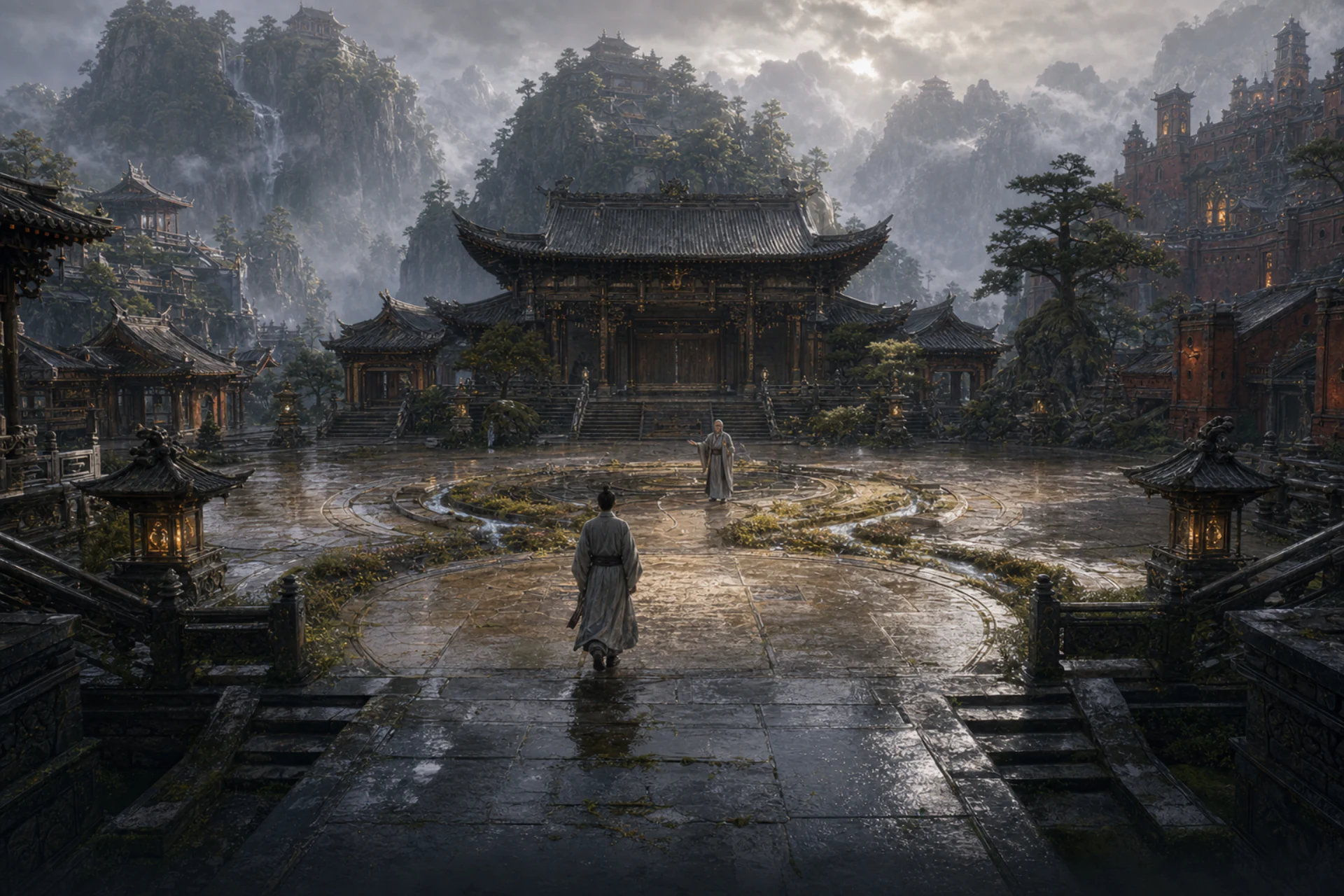 雨后天衍圣地中宫演法台,新弟子走向五行汇流地刻
